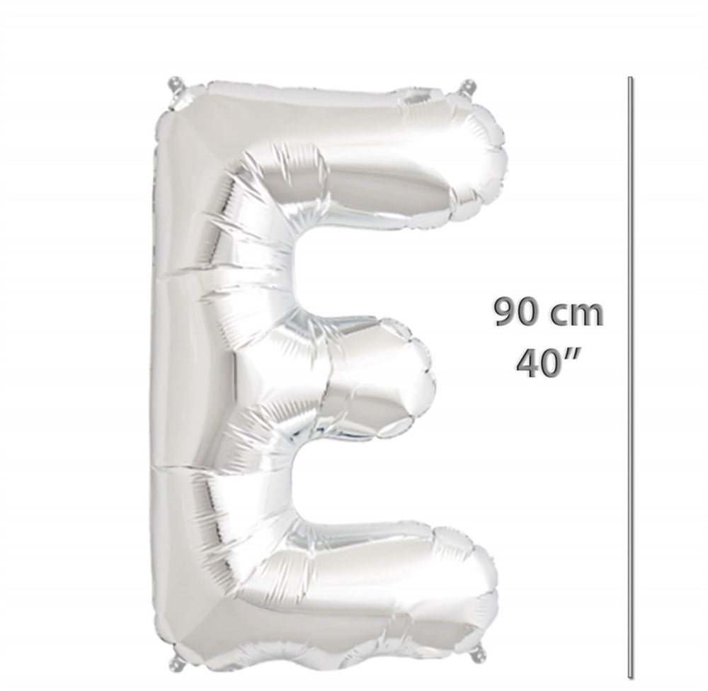 Folyo Harf E Gümüş Balon 90 cm