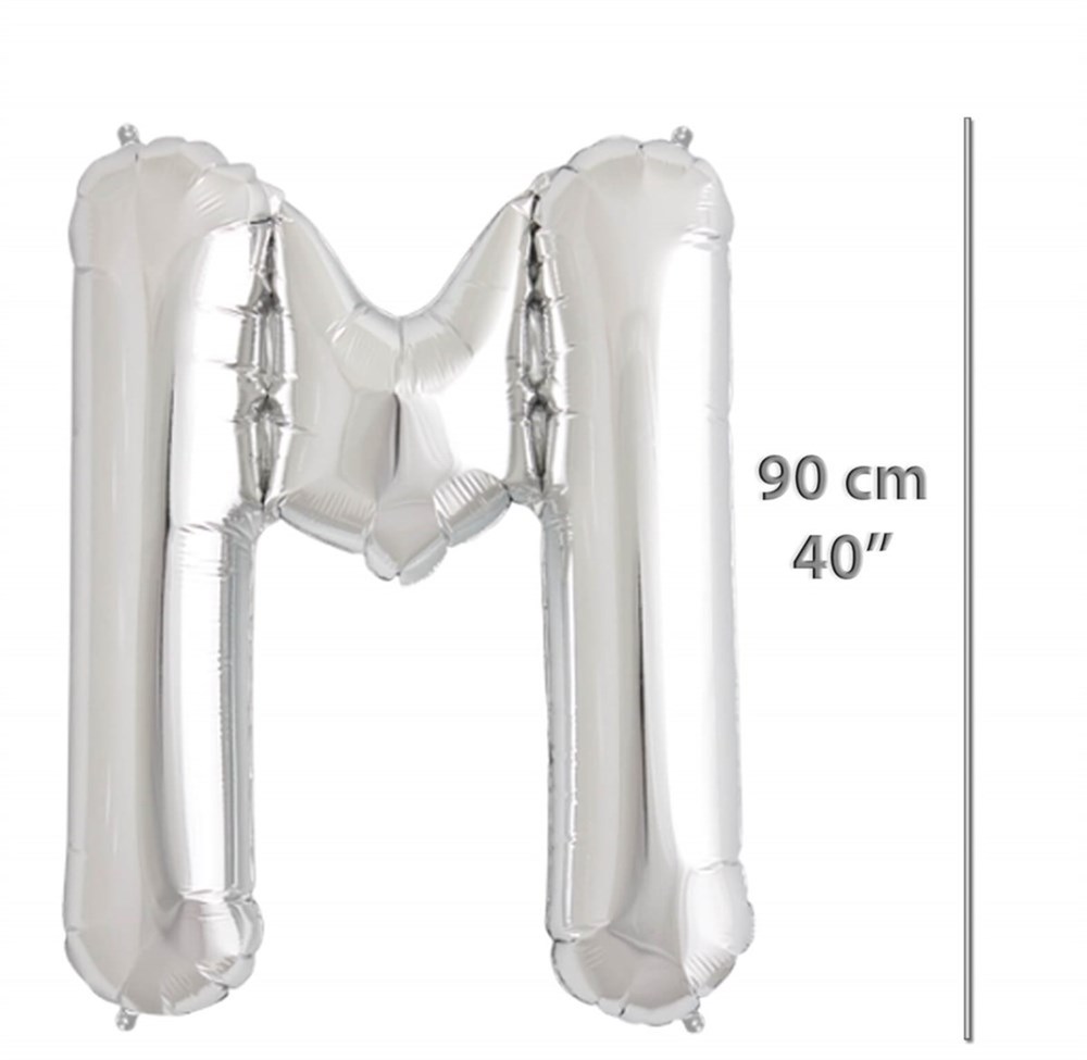 Folyo Harf M Gümüş Balon 90 cm