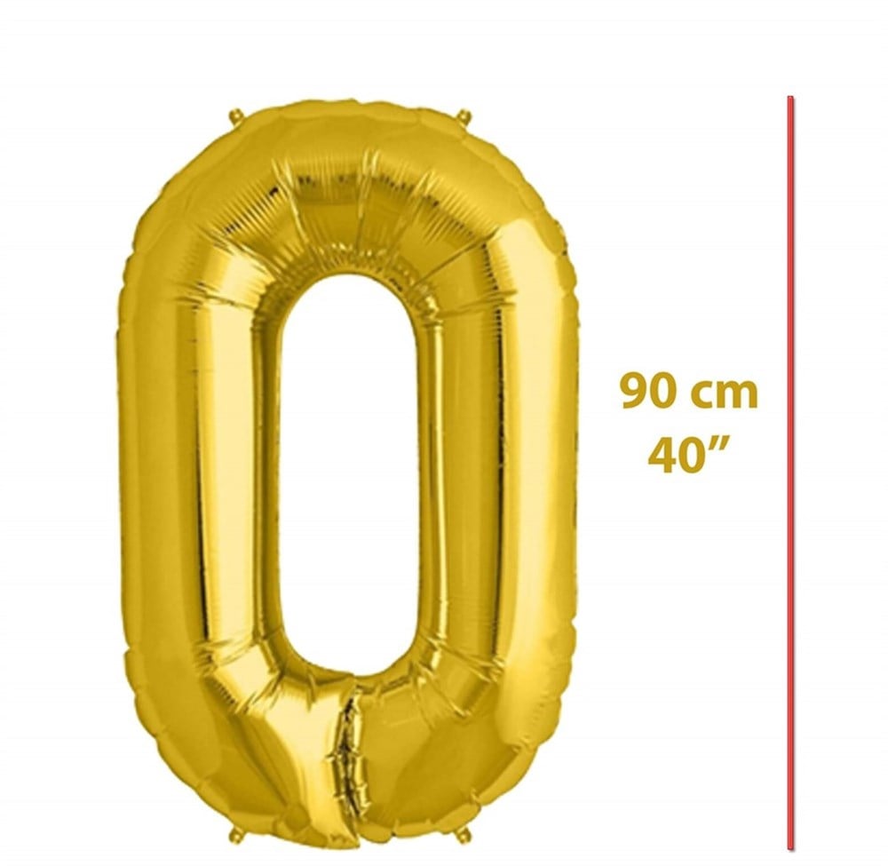 Folyo Rakam 0 Gold Balon 90 cm