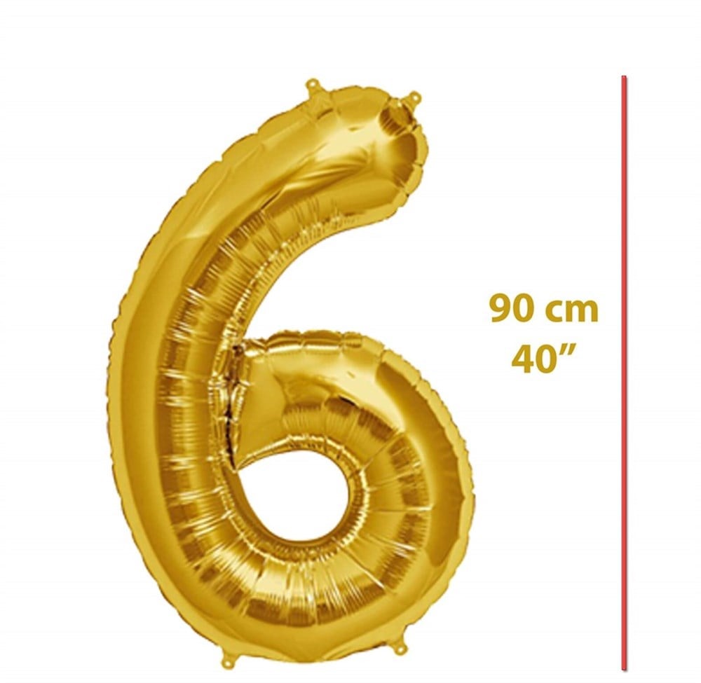 Folyo Rakam 6 Gold Balon 90 cm