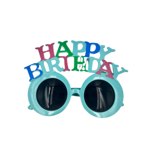 Gözlük Happy Birthday Mavi