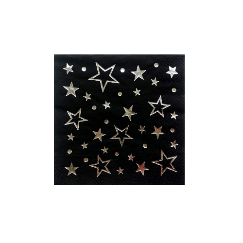 Gümüş Yıldız Desenli Peçete