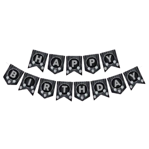 Happy Birthday Banner Gümüş