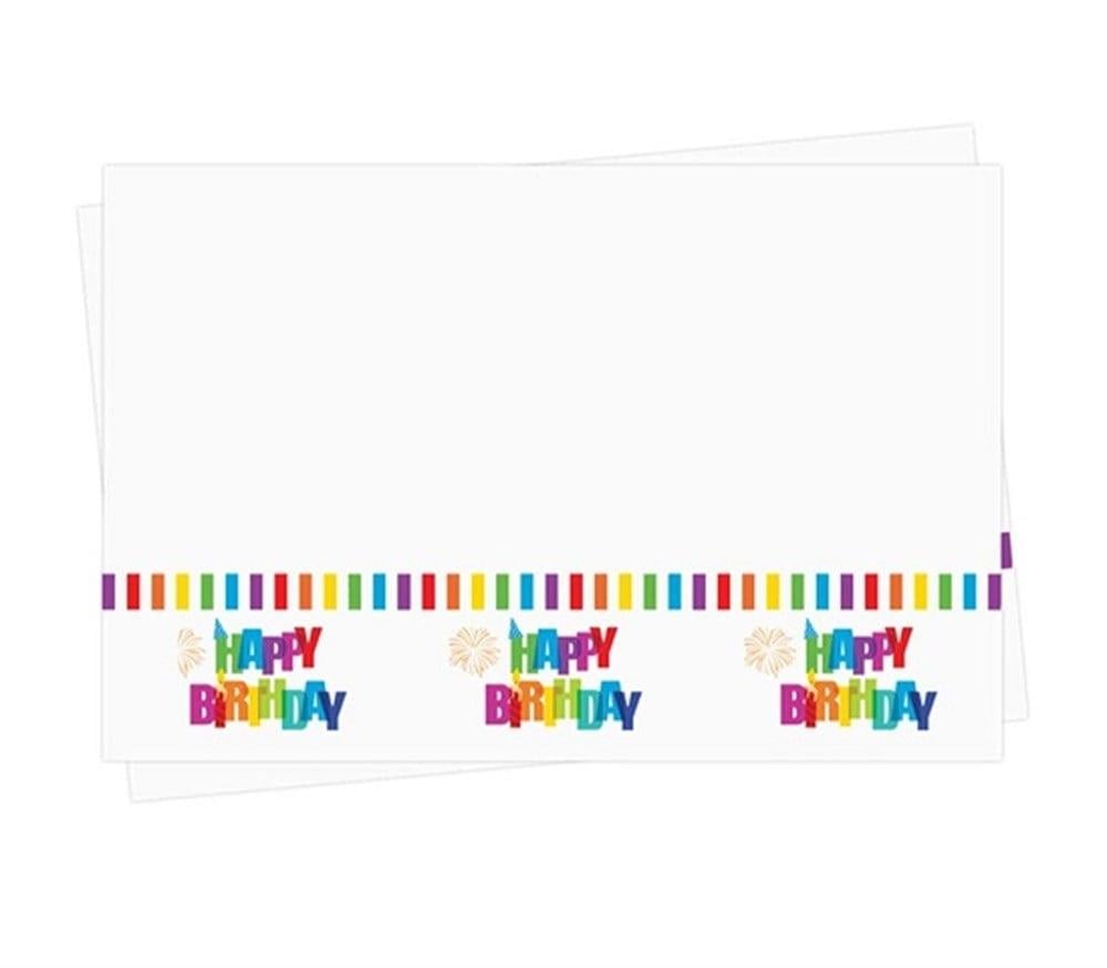 Happy Birthday Renkli Masa Örtüsü 120cmx180cm