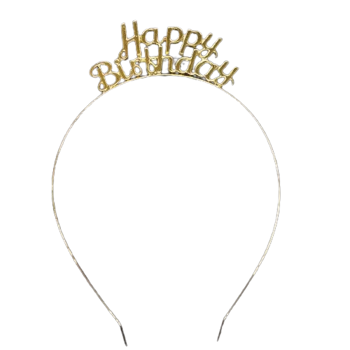 Happy Birthday Taç Metal Gold