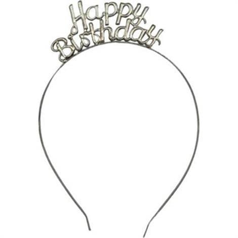 Happy Birthday Taç Metal Gümüş