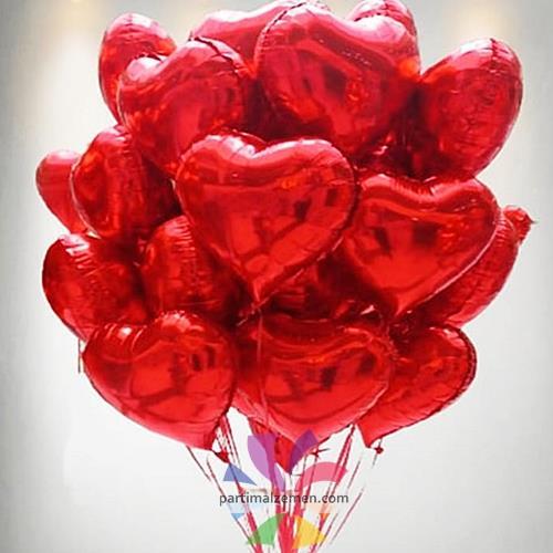 Kalpli Folyo Uçan Balon 20 Adet / Teslimat Dahil