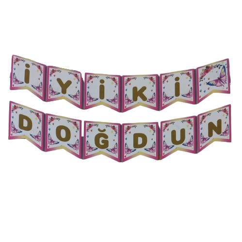 Kelebek Temalı Banner Süs