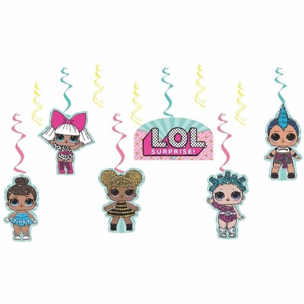 Lol Bebek Temalı Çift Taraflı Sarkıt Kağıt Süs 6lı