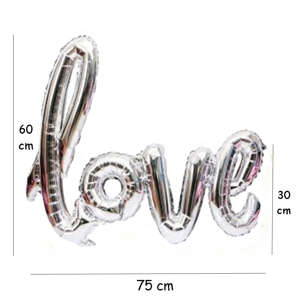 Love Folyo Balon Gümüş