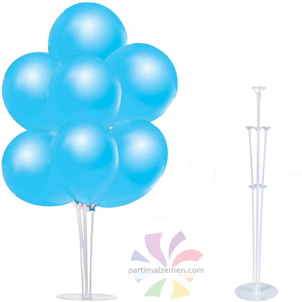 Mavi Metalik Balon Standı