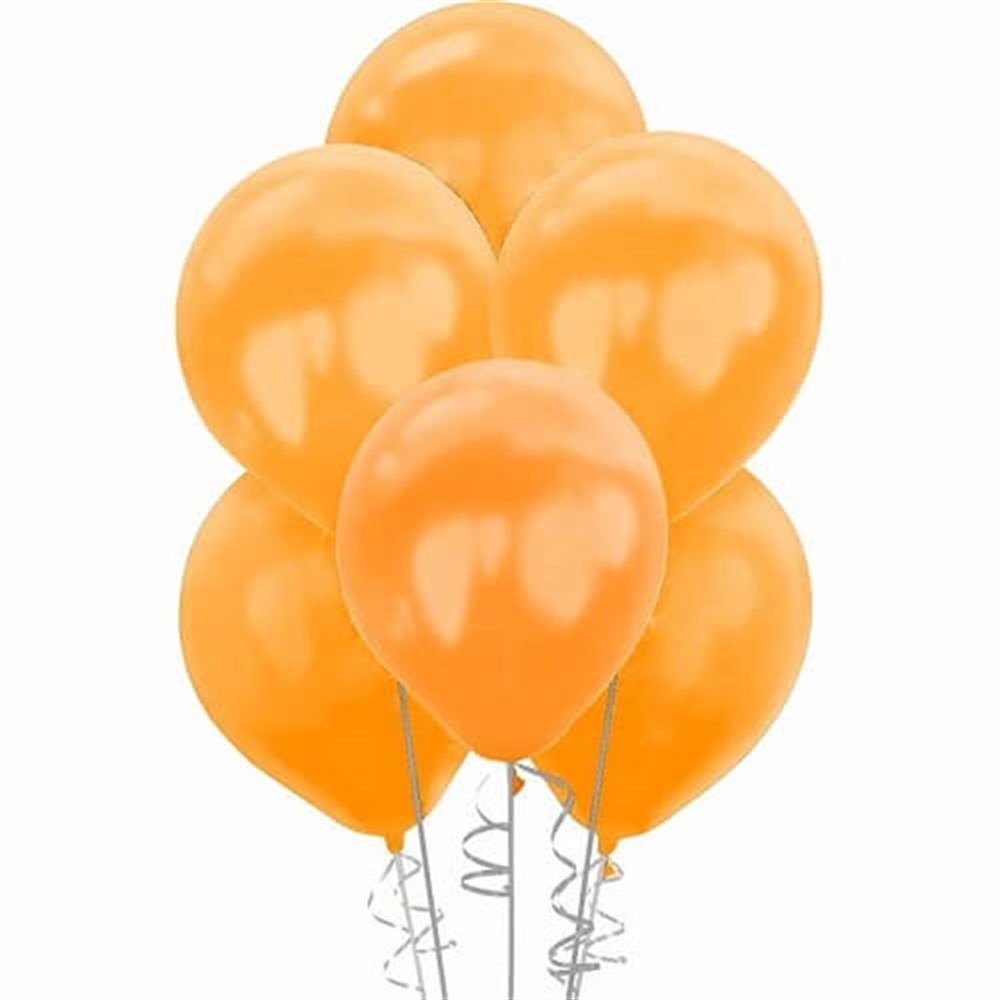 Metalik Balon Turuncu 10 Adet