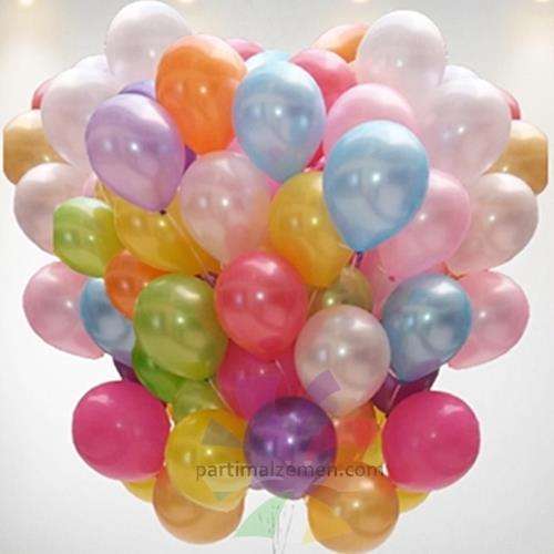 Metalik Uçan Balon Demeti 50 Adet / Teslimat Dahil