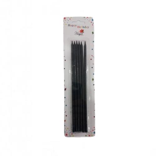 Mum Çubuk 20cm Siyah 6lı
