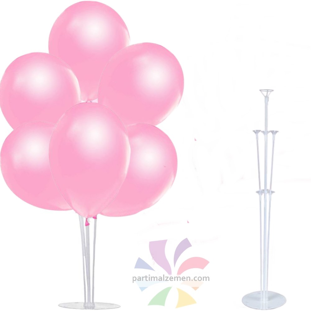 Pembe Metalik Balon Standı