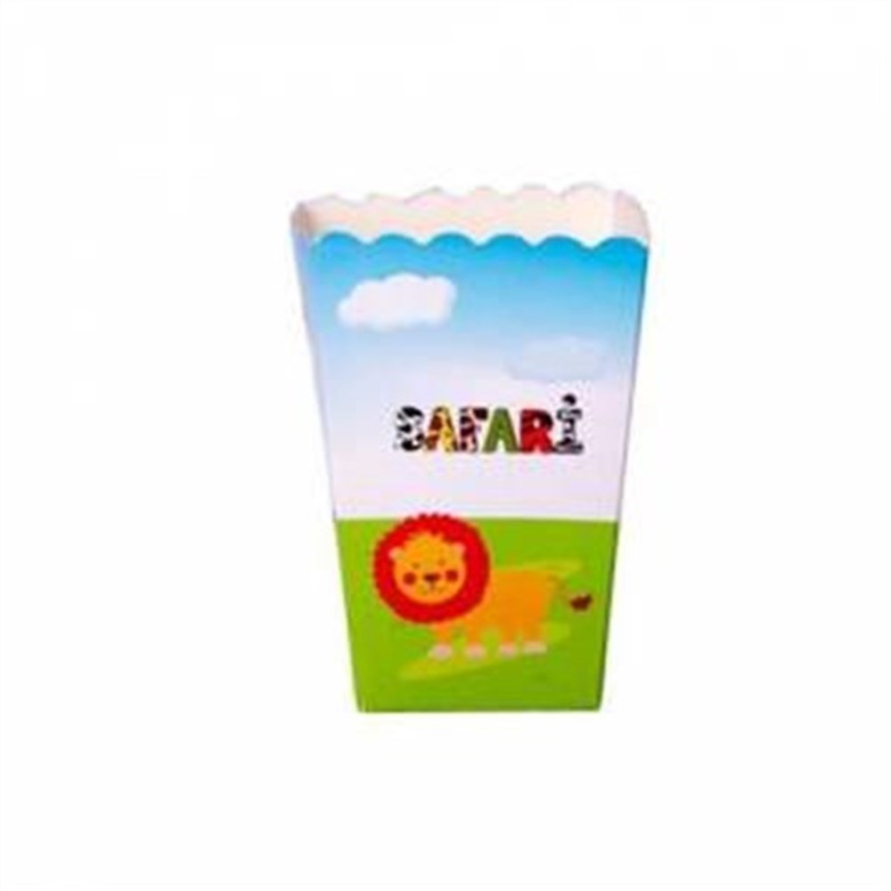 Safari Sevimli Hayvanlar Temalı Pop Corn Mısır Kutusu