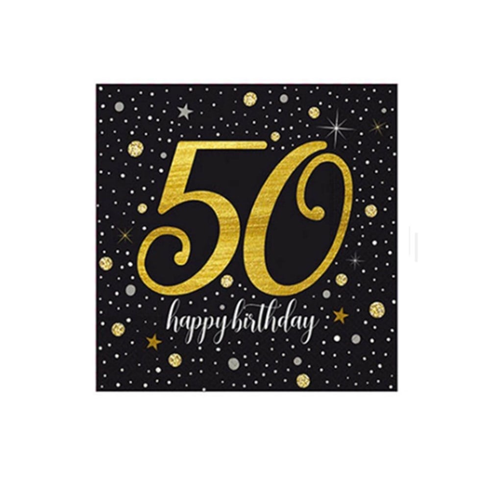 50 Yaş Işıltılı Peçete 16 Adet