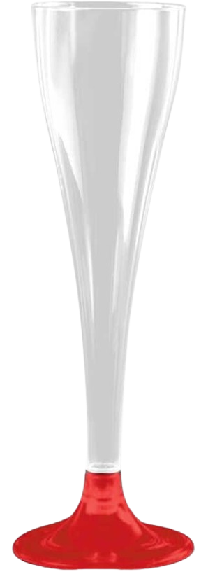 Şampanya Kadehi Bardak Plastik Kırmızı 120 ml 6'lı