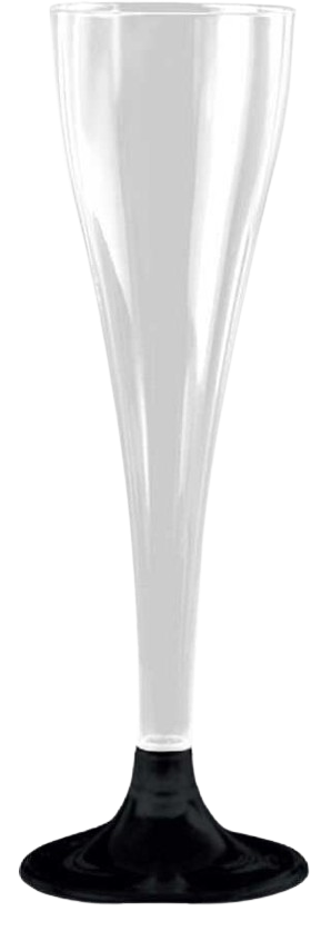 Şampanya Kadehi Bardak Plastik Siyah 120 ml 6'lı