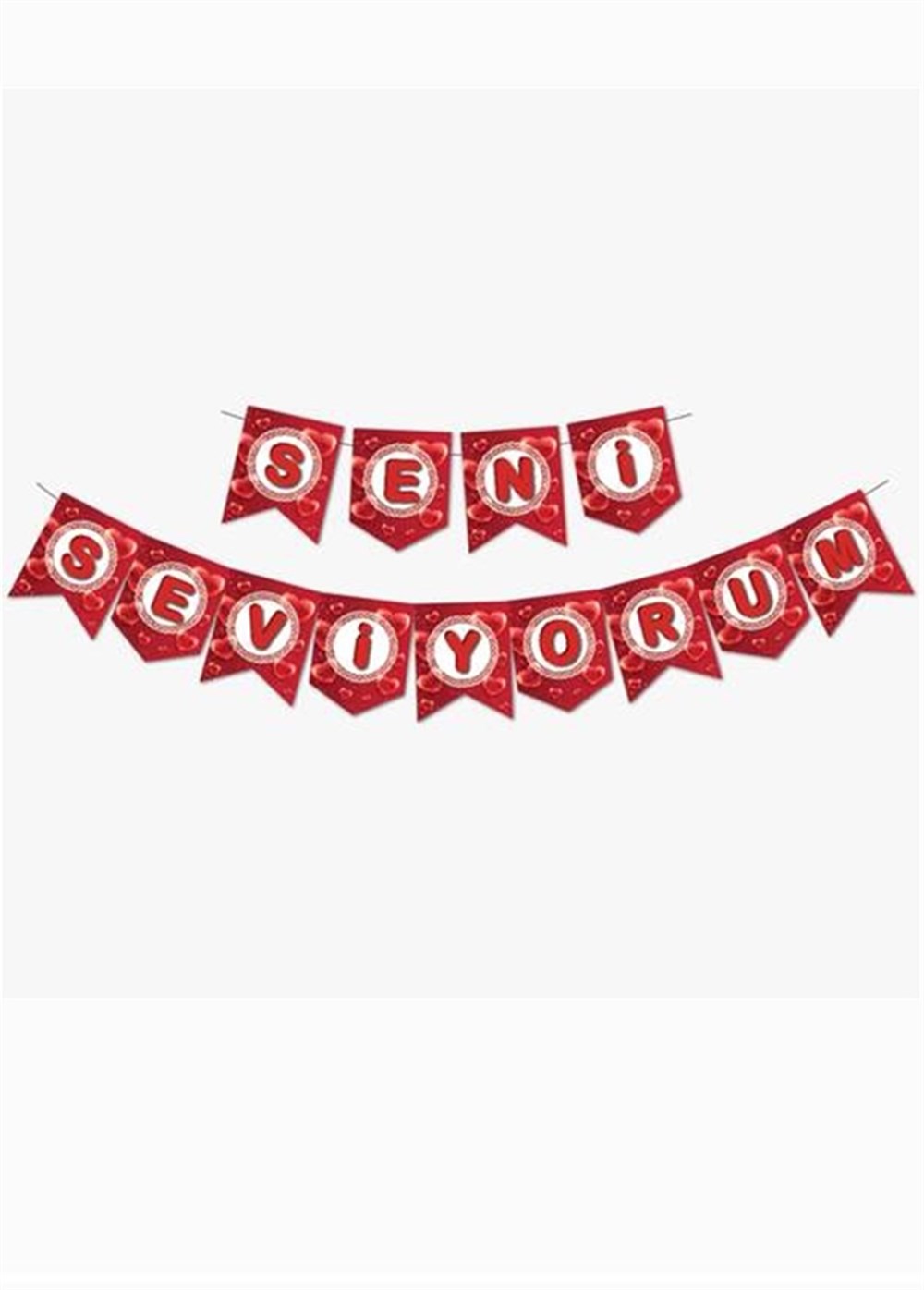 Seni Seviyorum Banner Kağıt Süs