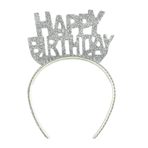 Simli Eva Happy Birthday Taç Gümüş