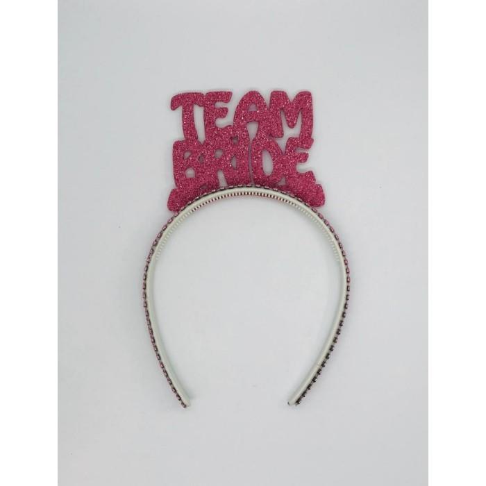 Simli EvaTeam Bride Taç Pembe