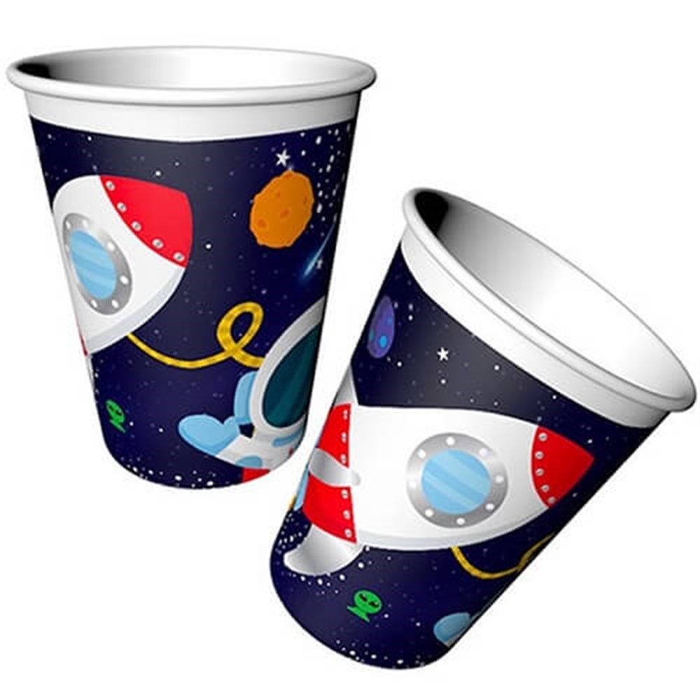 Uzay Temalı Bardak 8 Adet