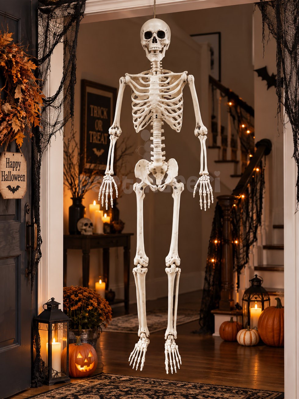  Cadılar Bayramı Büyük İskelet Dekor 165 cm – Halloween Parti ve Ev Süsü 165 cm