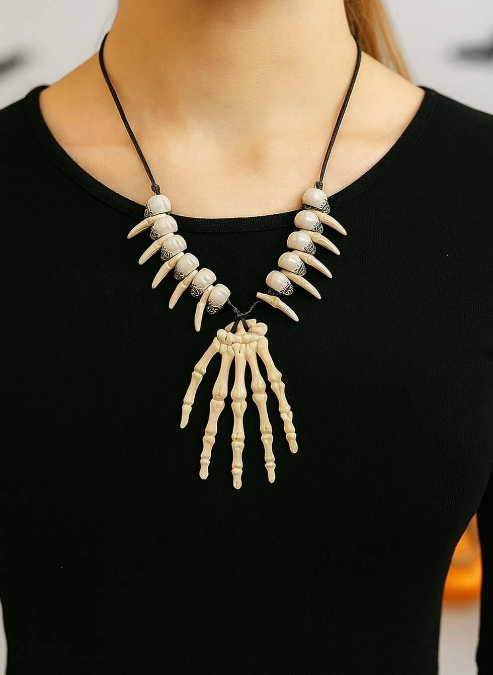 Cadılar Bayramı Kemik Kolye Halloween Parti Aksesuarı