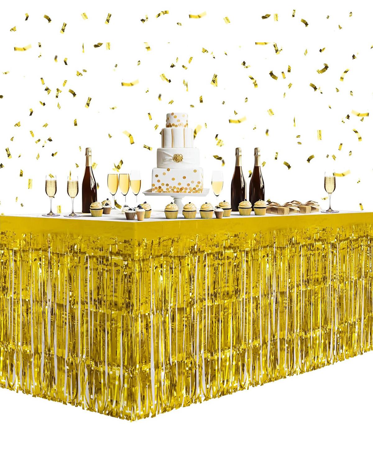 Metalize Masa Eteği Altın