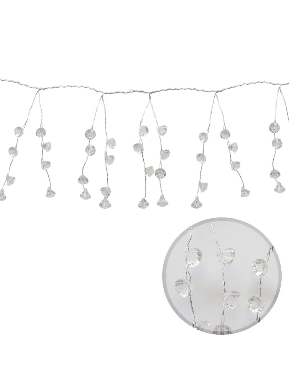 Yılbaşı Dekor Süsleri Lüks Kristal Işıltı Boncuklu Garland 110 cm