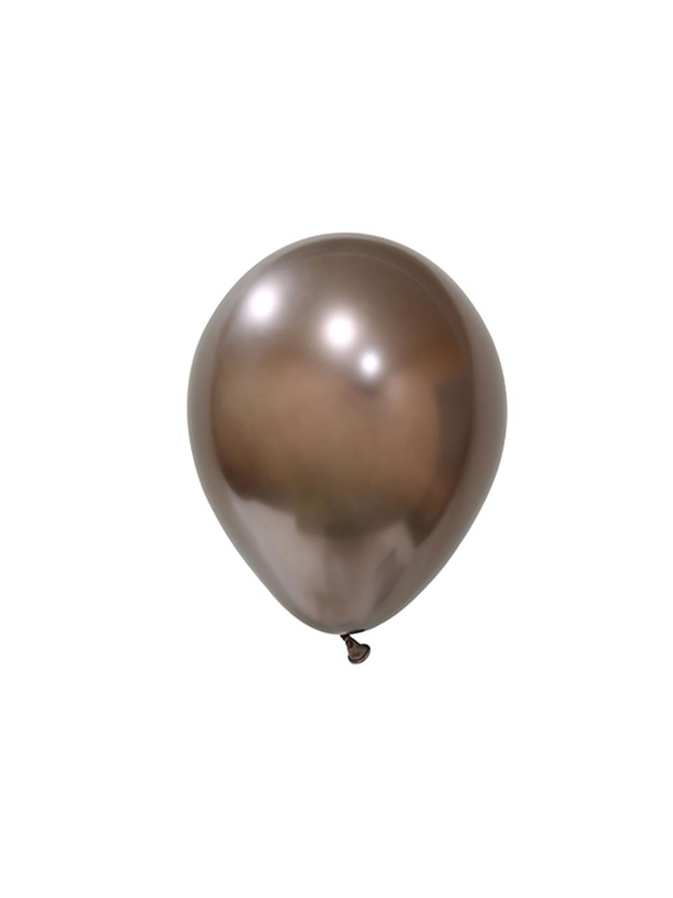 Krom Balon Parlak Parti Balonu Truffle Renk 12 inc 5'li