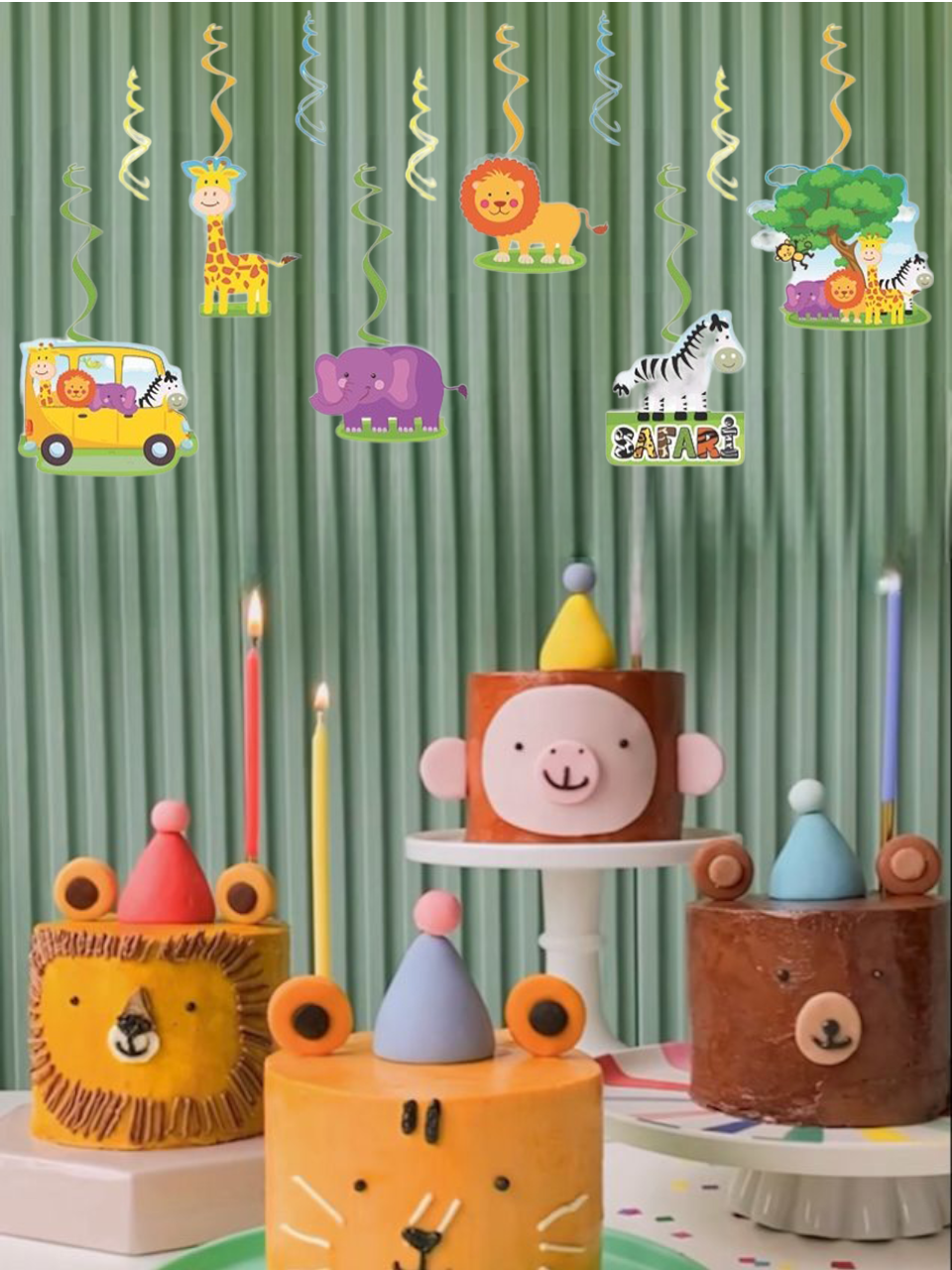 Safari Konseptli Tavan Sarkıt Süs Asılabilir Süs Doğum Günü Süsü