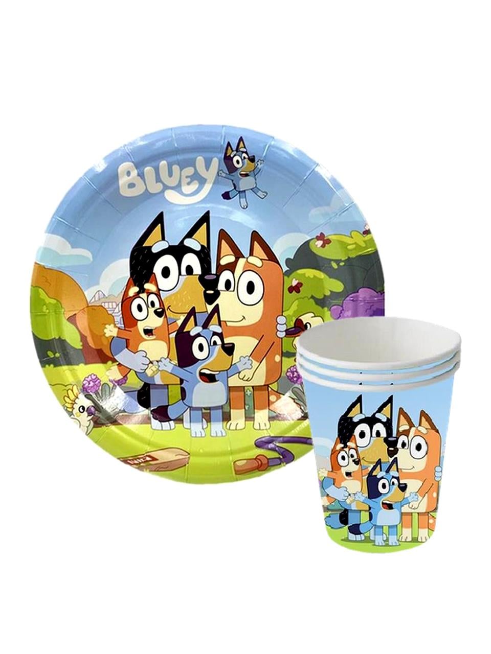 Bluey Temalı Karton Tabak Bardak Set