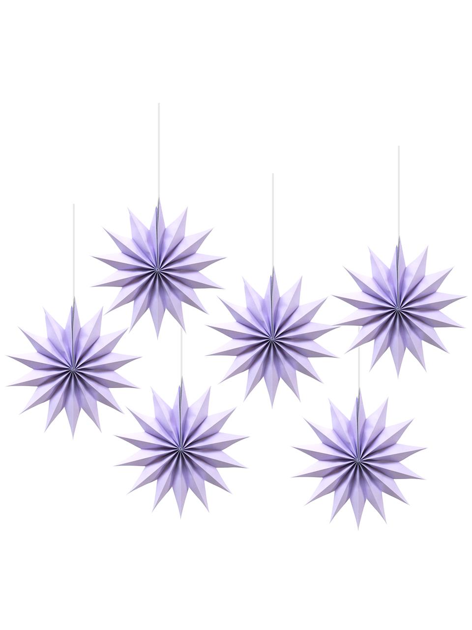 Kutup Yıldızı Tavan Sarkıt Süsü 3 Boyutlu Dekoratif Parti Süsü Lila 6lı