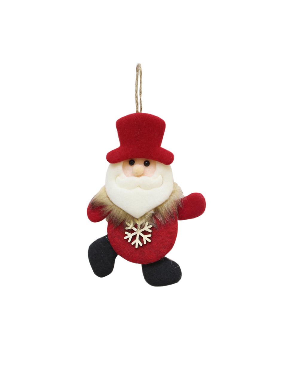 Yılbaşı Ağaç Süsü Noel Baba Figürlü Asılabilir Keçe Dekoratif Süs 16 cm