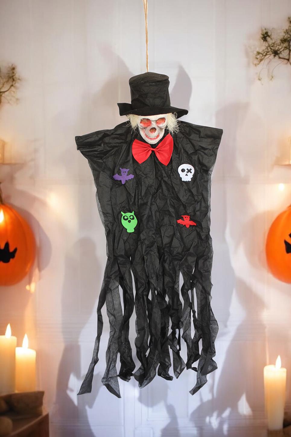 Cadılar Bayramı Kuru Kafa Papyonlu Hayalet Asılabilir Halloween Parti Dekoru 