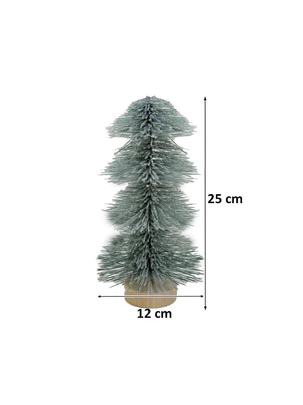 Mini Yılbaşı Ağacı Karlı Fırça Dallı Dekoratif Çam Ağacı 25 cm