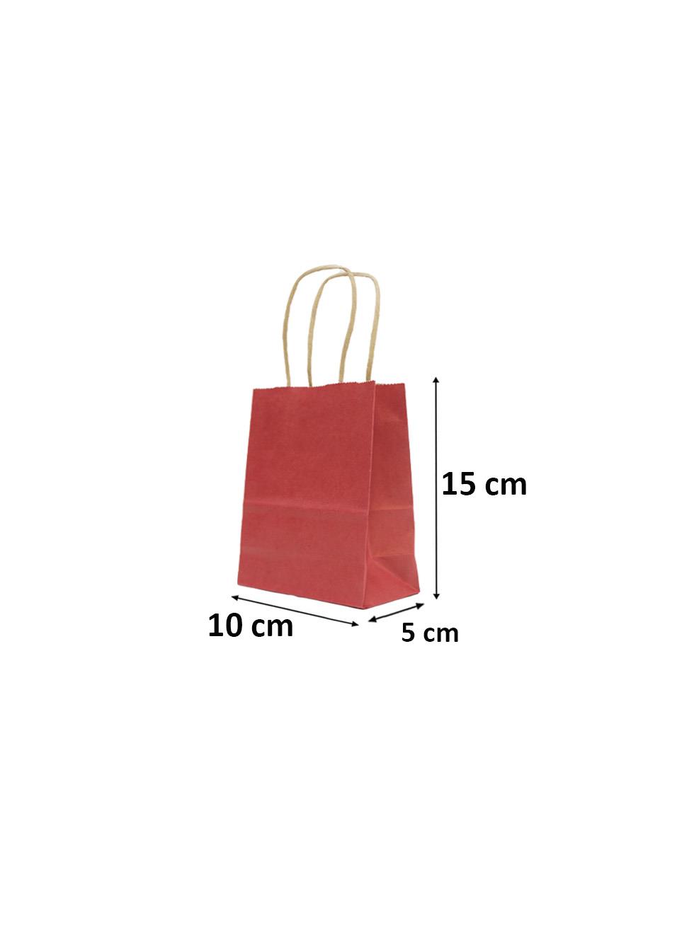 Karton Çanta Alışveriş Çantası Hediye Çantası Kırmızı 10x15 cm 12li