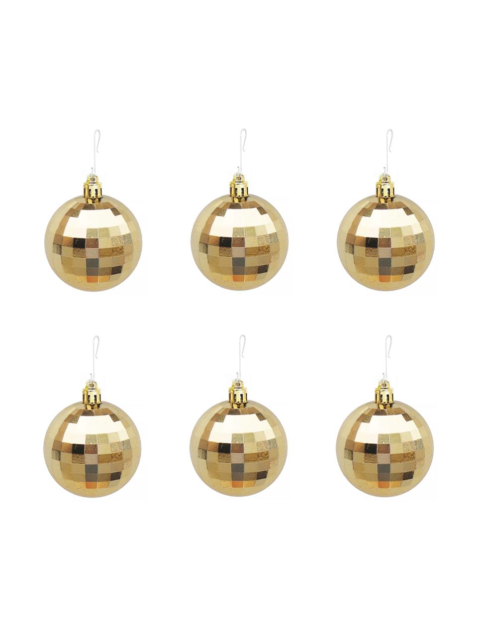 Yılbaşı Topları Disko Topu Görünümlü Çam Ağacı Süsleri Gold 5 cm 6lı