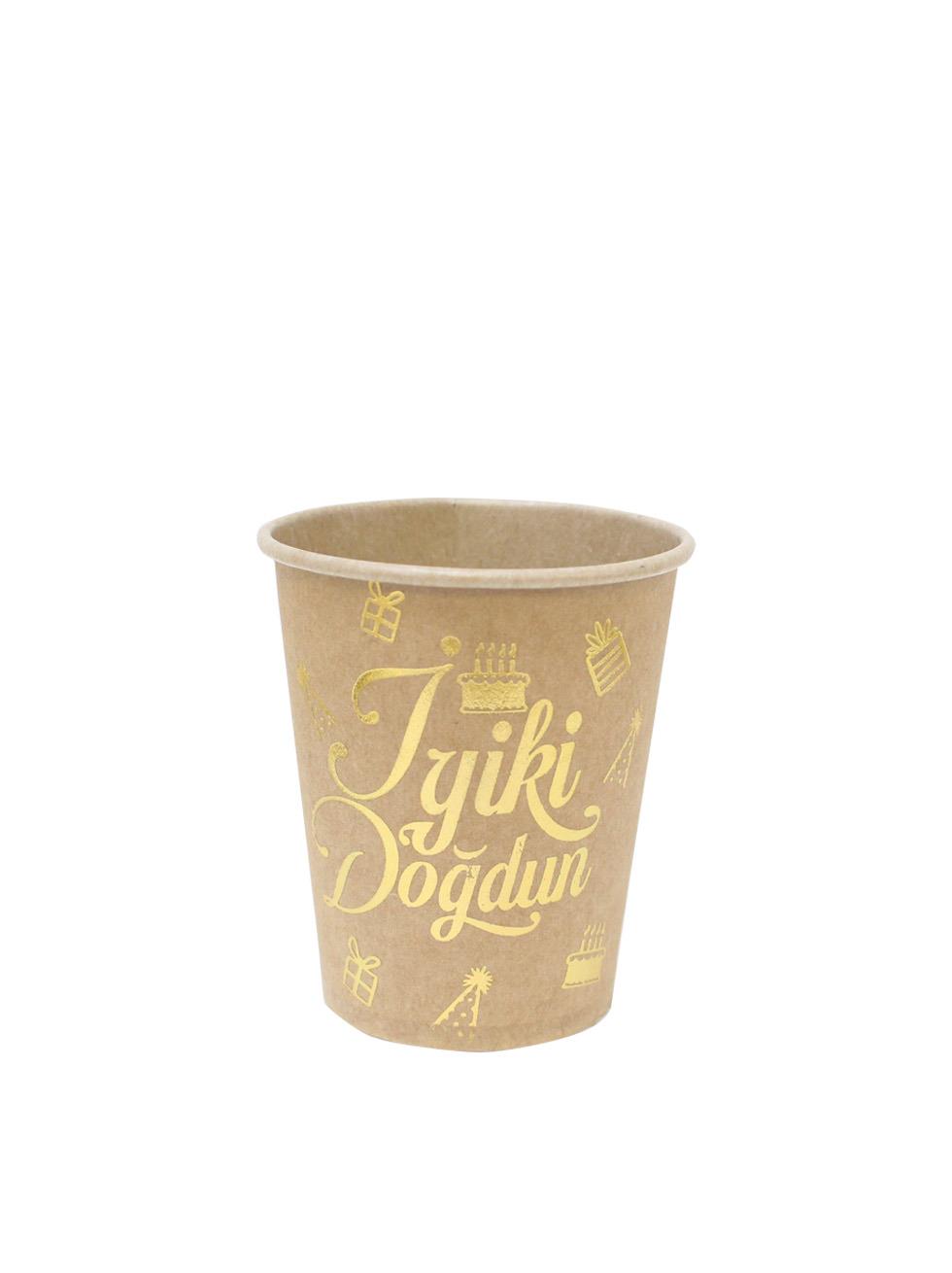 İyi Ki Doğdun Yazılı Doğum Günü Parti Tabak Bardak Set Kraft 8li