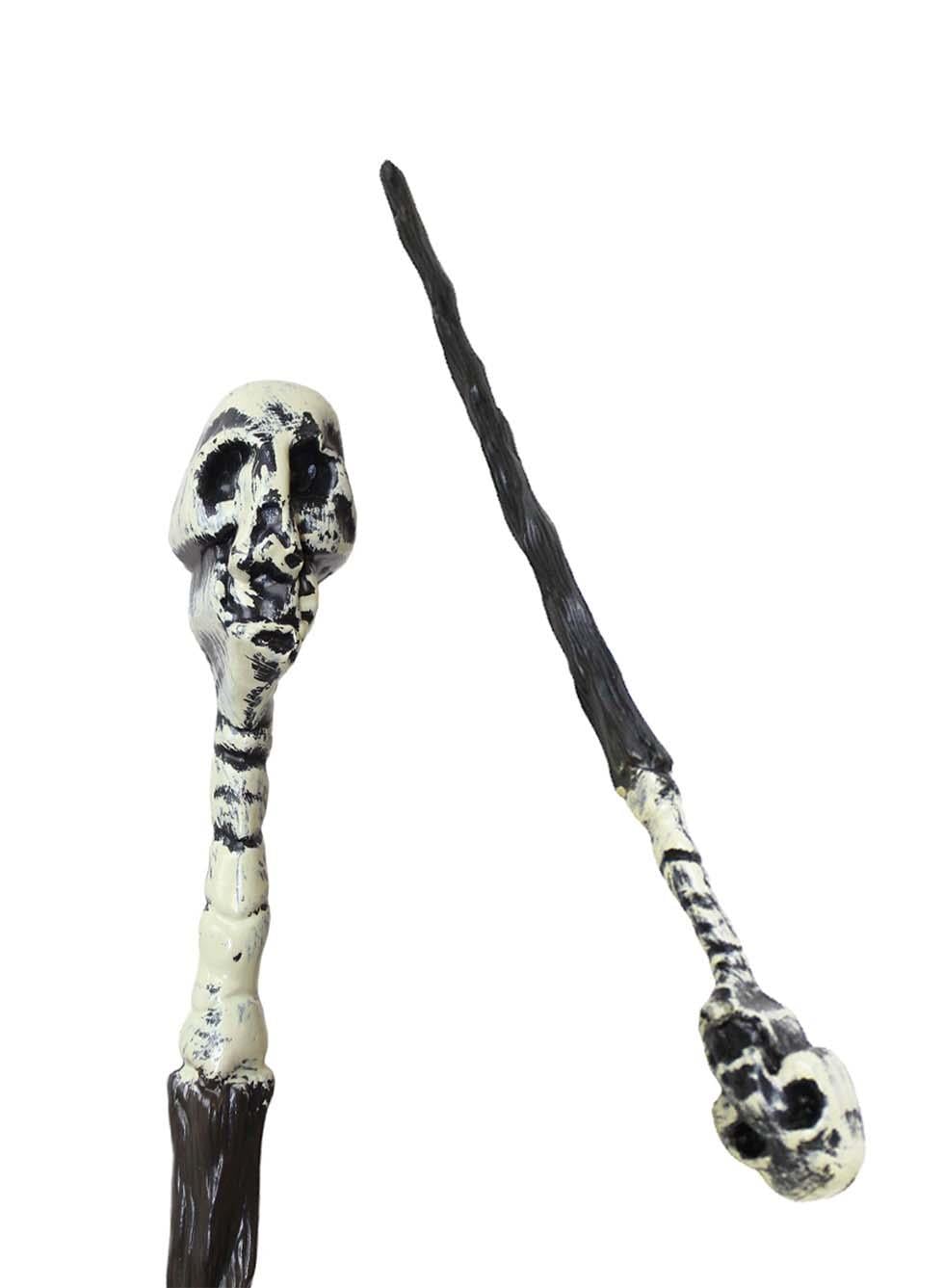Cadılar Bayramı Kuru Kafa Büyücü Asası Halloween Parti Kostüm Aksesuarı 45 cm