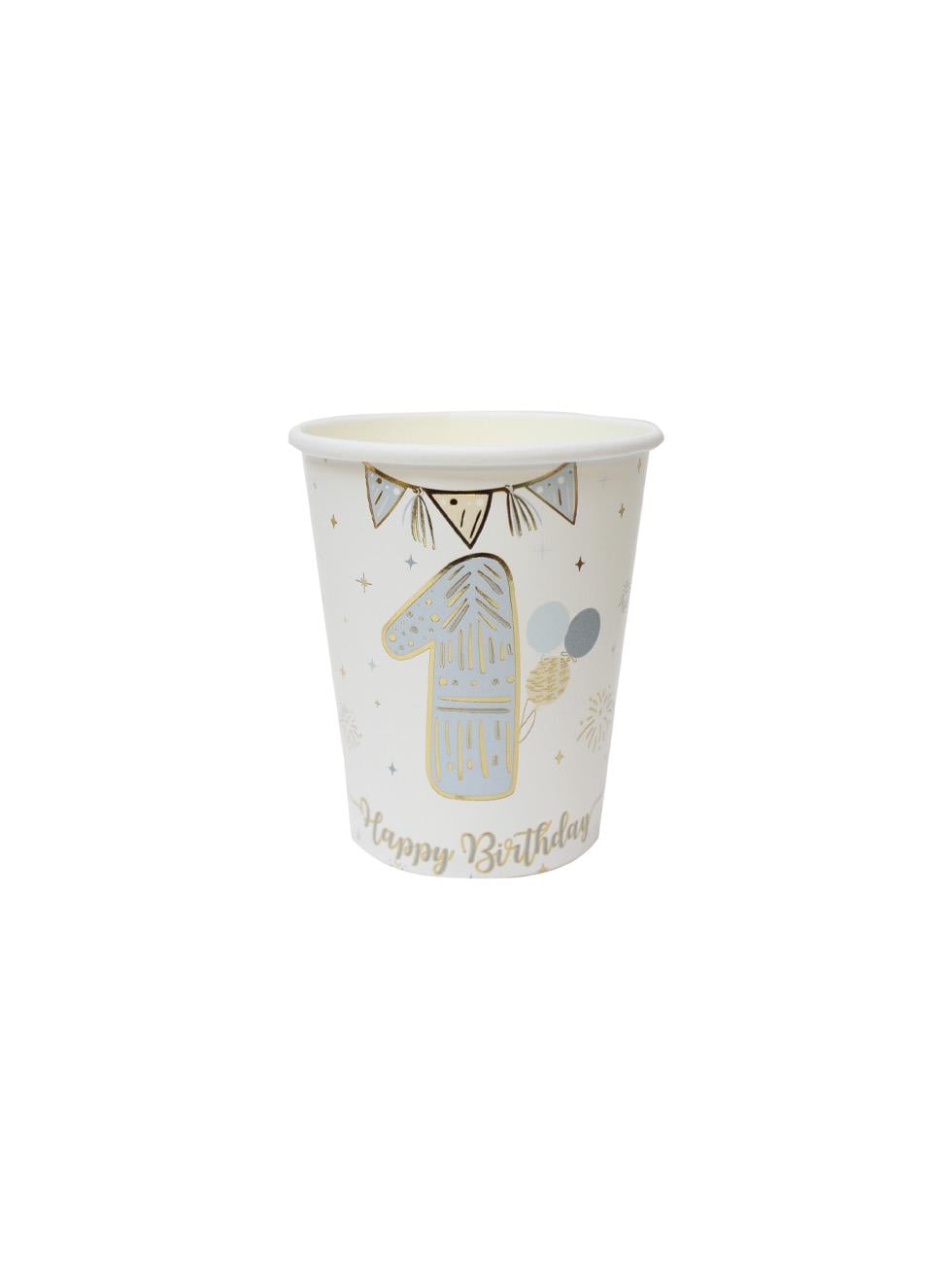1 Yaş Bardak Mavi-Gold 6Lı