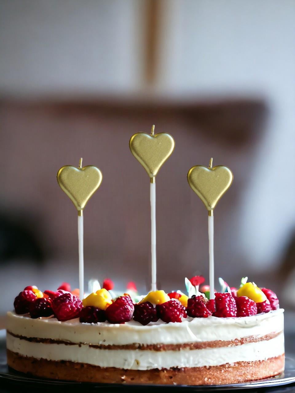 Kalp Pasta Mumu Metalik Gold 3lü