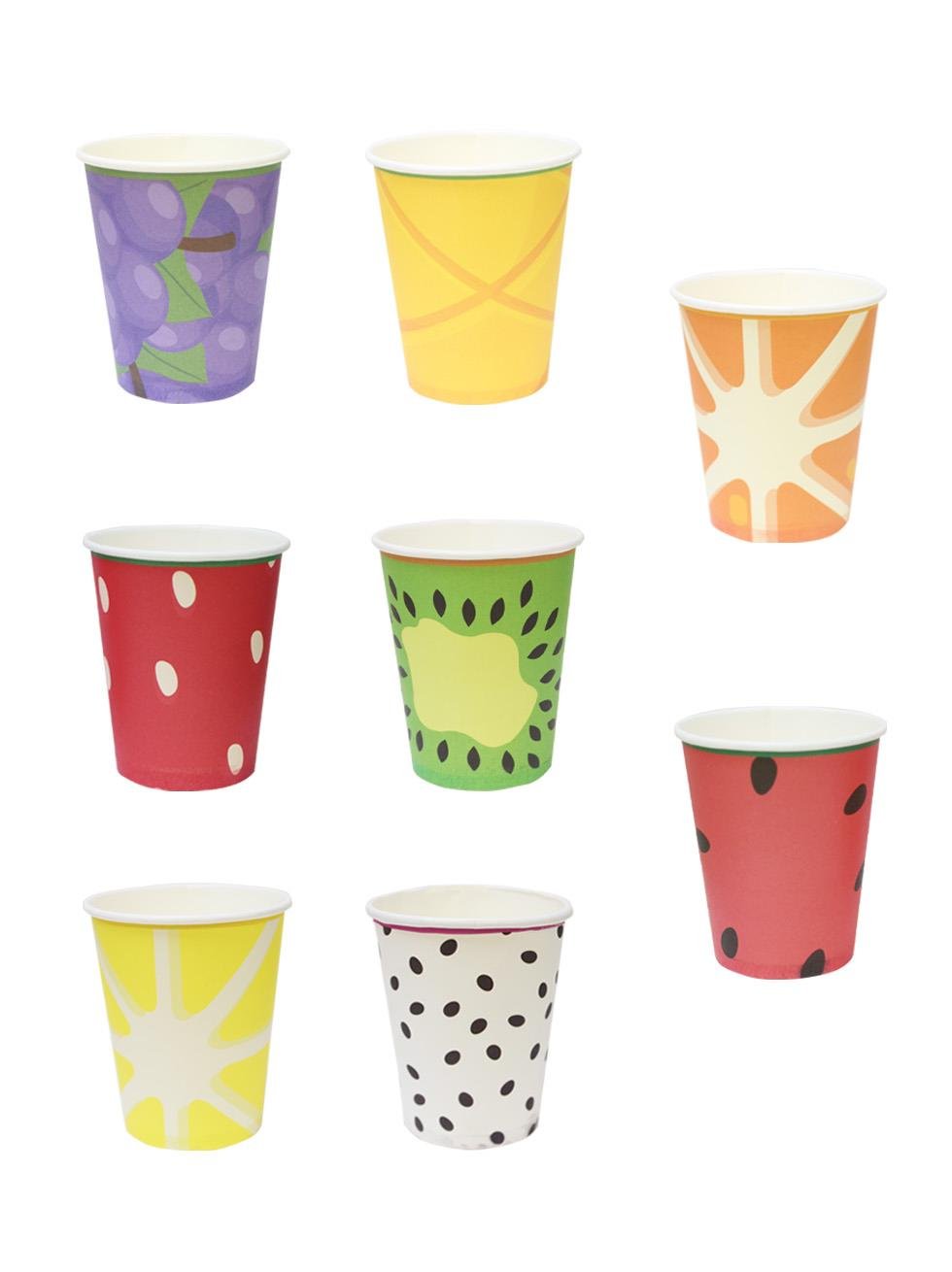 Meyve Temalı Bardak Karton Doğum Günü Bardağı 8li