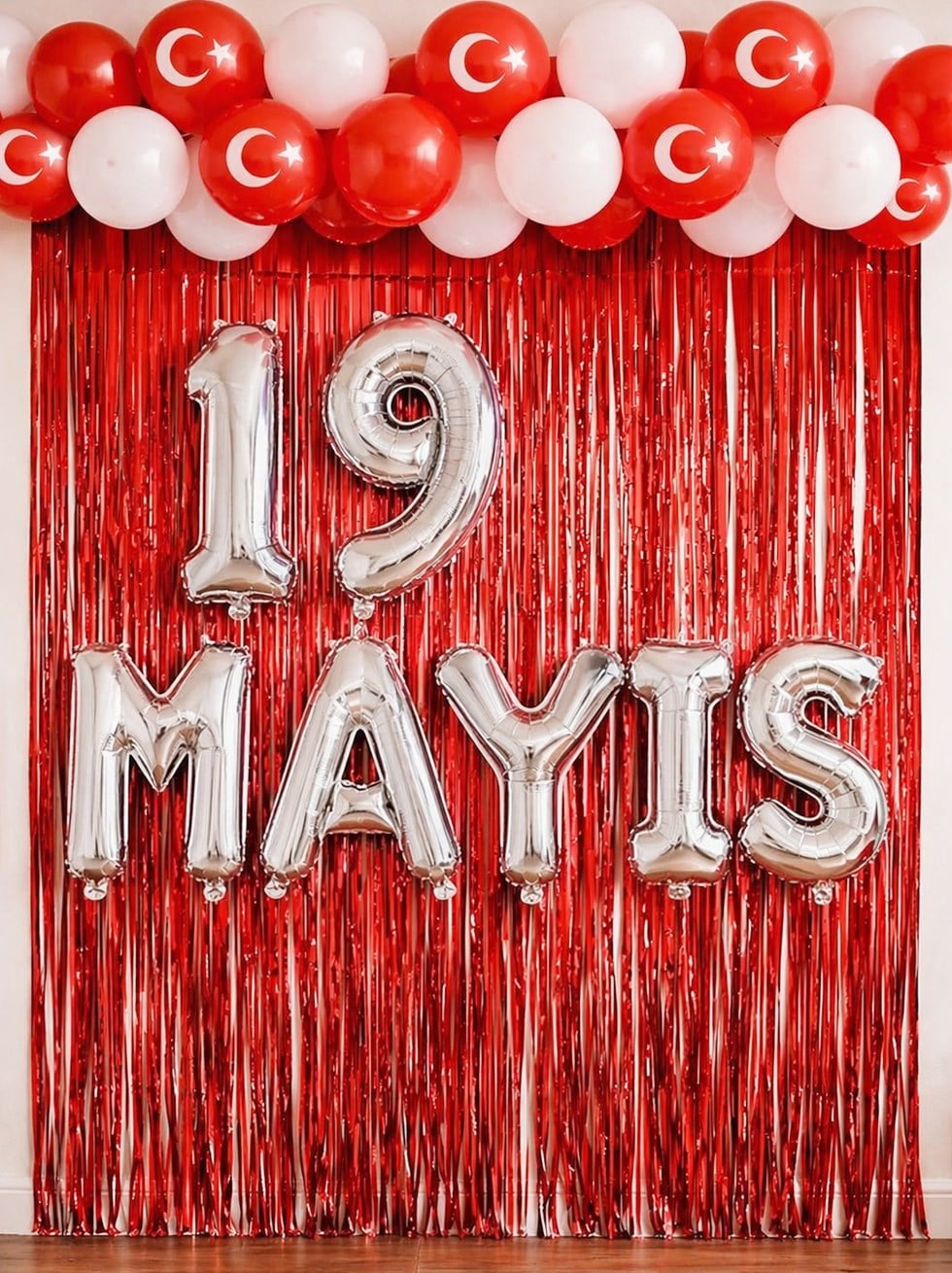 19 Mayıs Folyo Balonlu Dekorasyon Seti 