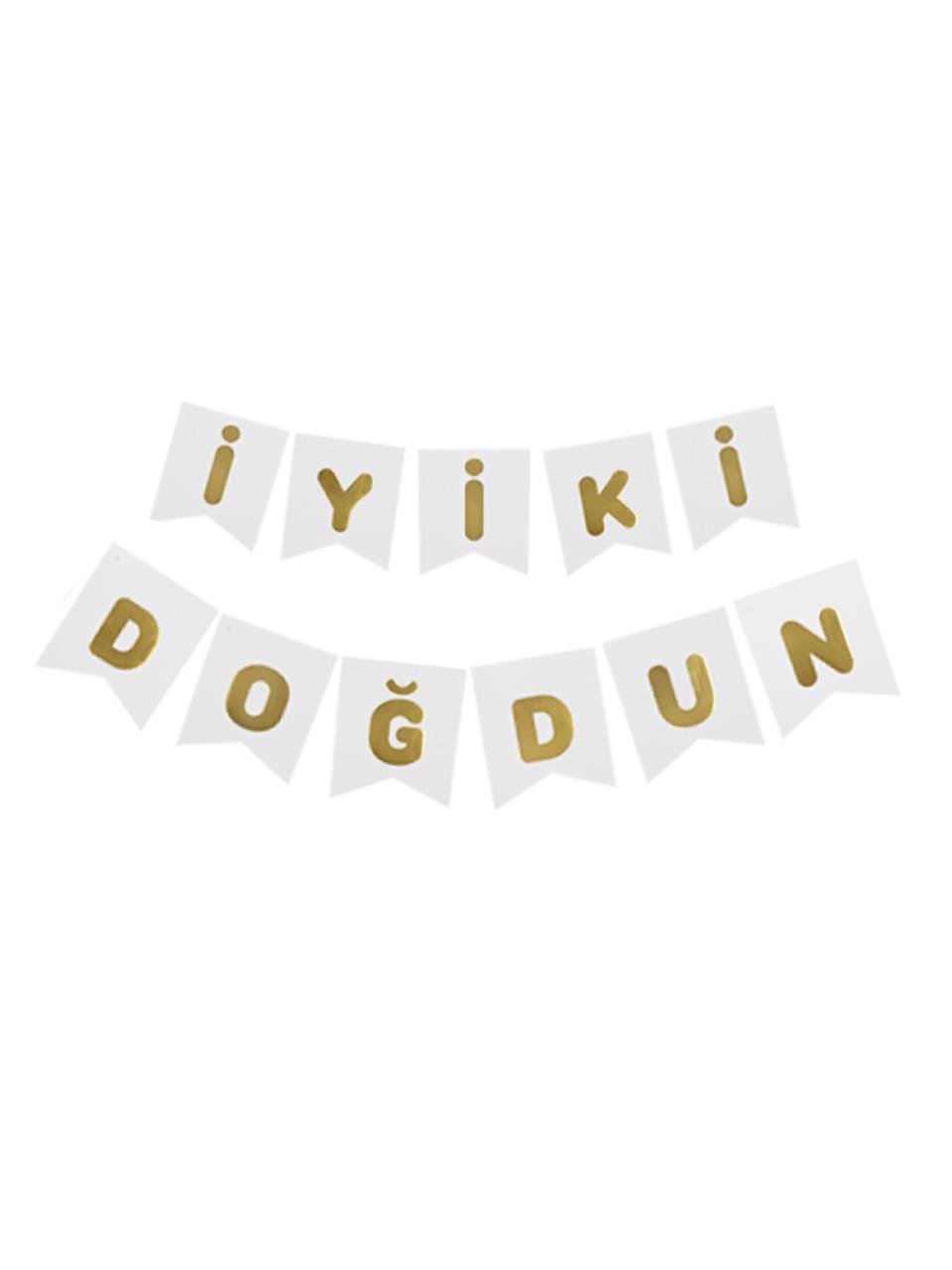 İyi Ki Doğdun Beyaz-Altın Yazı