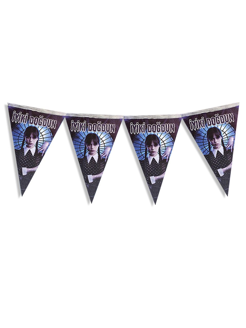 Wednesday Flama Bayrak Asılabilir Doğum Günü Süsü