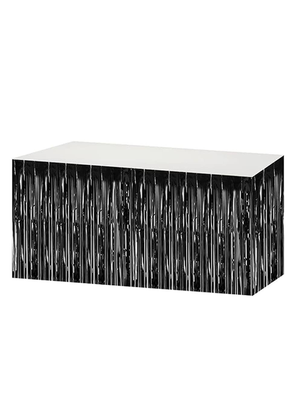 Metalize Parti Masa Eteği Masa Süsü Siyah