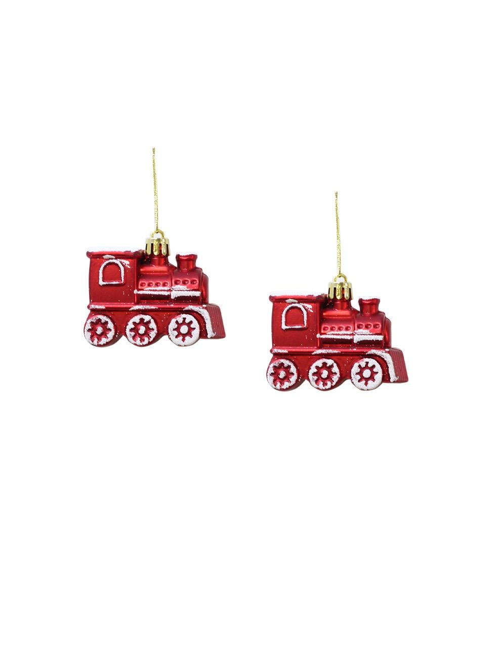 Yılbaşı Ağaç Süsü Tren Figürlü Kırmızı 5 cm 2li Set